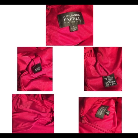 ADRIANNA PAPELL BOUTIQUE RED SLEEVELESS DRESS SZ 6 - Picture 5 of 8